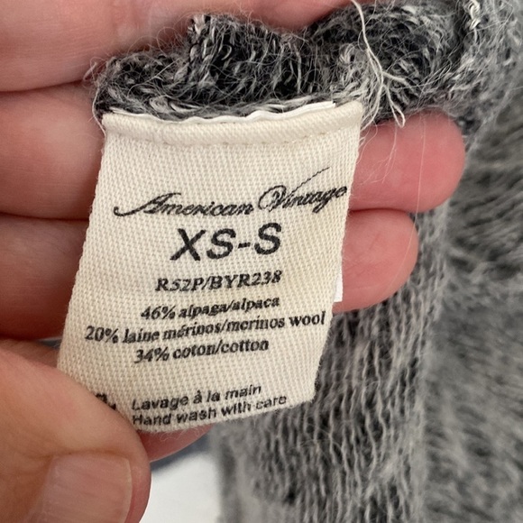 American Vintage Textured Alpaca Blend Knit Pullover Sweater, Size X-Small-Small - Picture 6 of 7